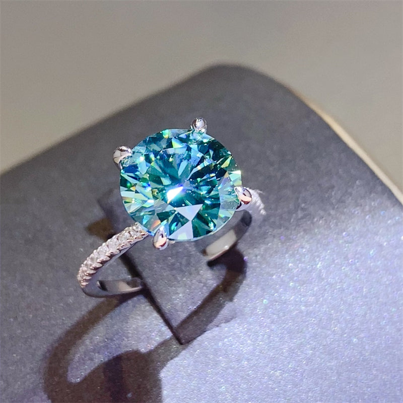 Lovcia Jewellery 5 Carat Moissanite and Zircon 925 Sterling Silver Engagement Ring for Women-Rings-Silver-5-Silver
