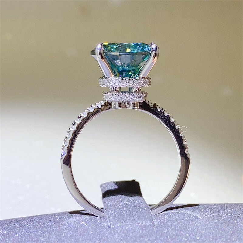 Lovcia Jewellery 5 Carat Moissanite and Zircon 925 Sterling Silver Engagement Ring for Women-Rings-Silver-5-Silver