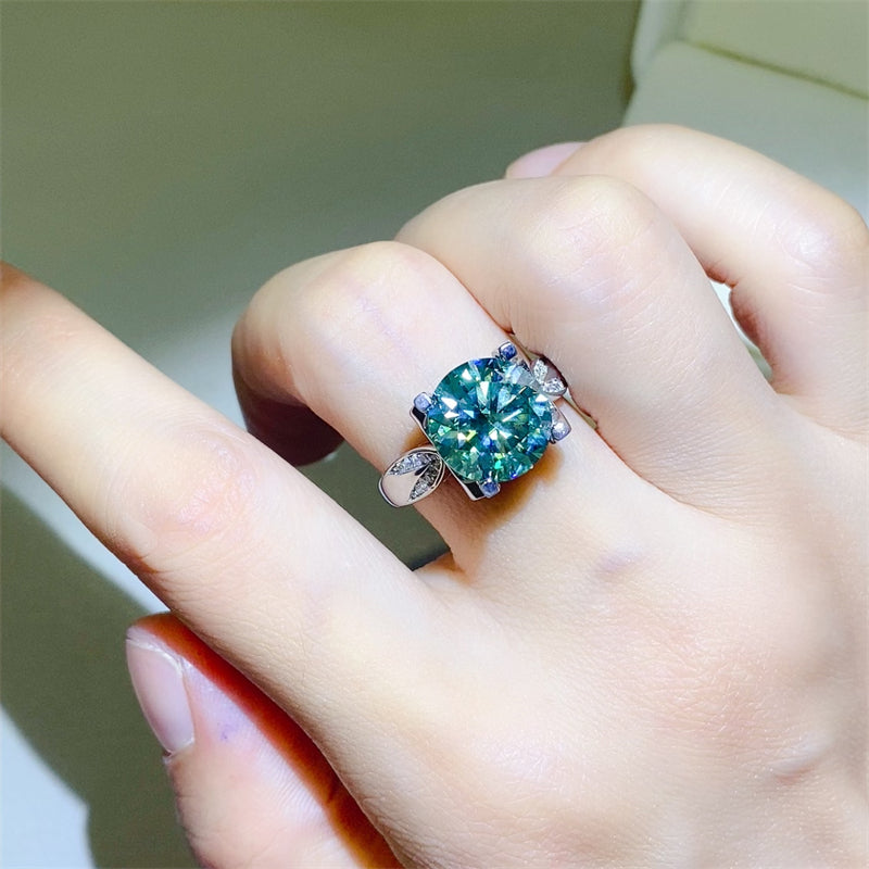 Lovcia Jewellery 5 Carat Moissanite and Zircon Sterling Silver Statement Ring for Women-Rings-Silver-5-Silver