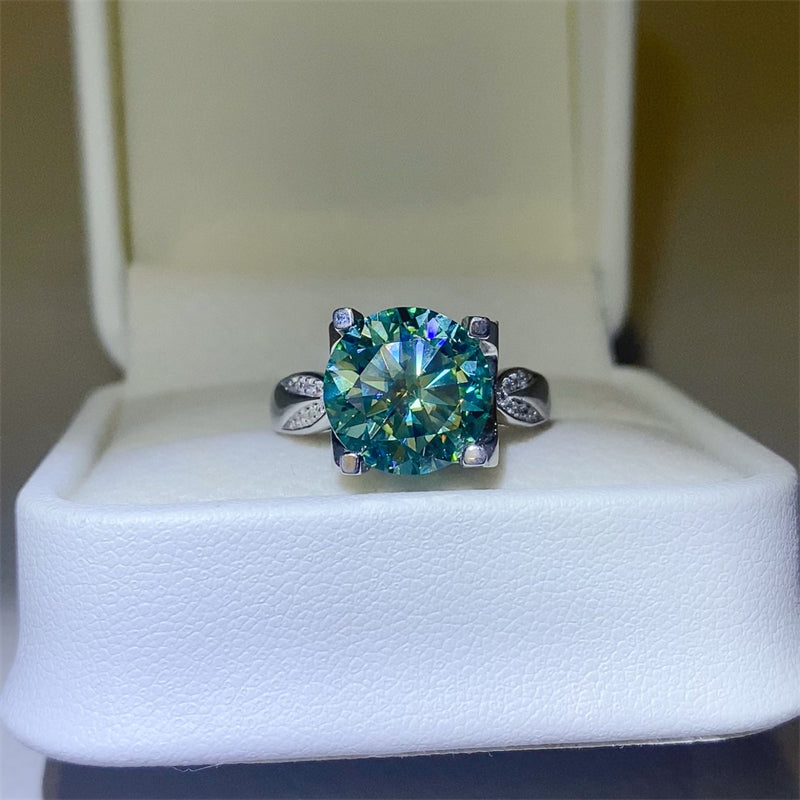 Lovcia Jewellery 5 Carat Moissanite and Zircon Sterling Silver Statement Ring for Women-Rings-Silver-5-Silver
