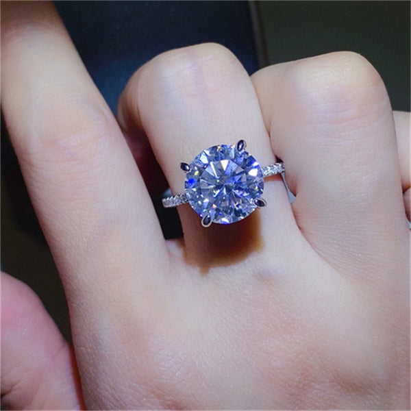Lovcia Jewellery 5 Carat Moissanite Ring in 925 Sterling Silver for Women-Rings-Silver-5-Silver