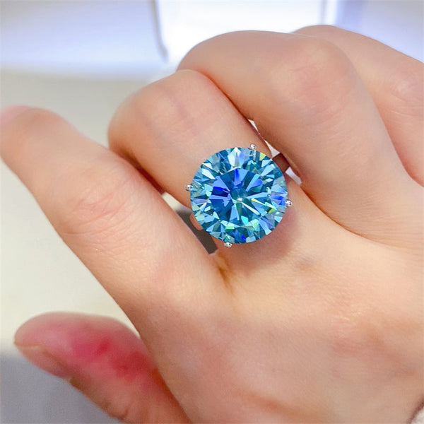 Lovcia Jewellery 5 Carat Moissanite Ring in 925 Sterling Silver for Women-Rings-Silver-5-Silver