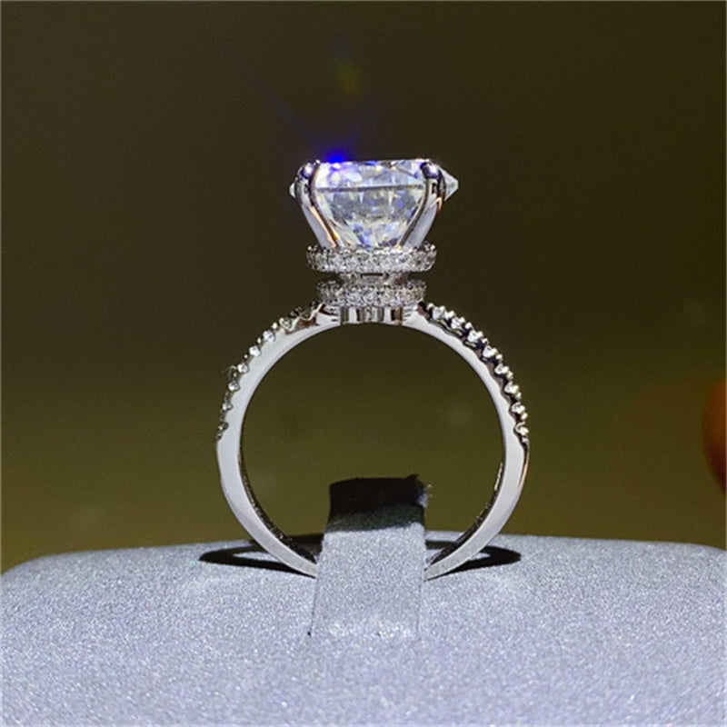 Lovcia Jewellery 5 Carat Moissanite Ring in 925 Sterling Silver for Women-Rings-Silver-5-Silver
