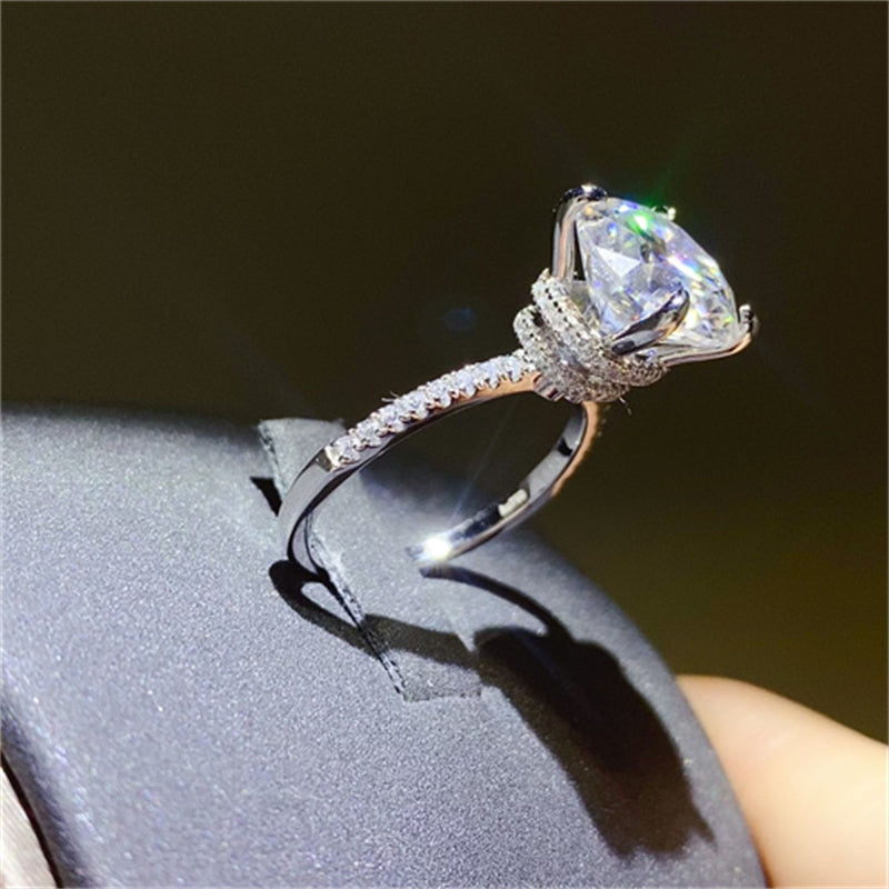 Lovcia Jewellery 5 Carat Moissanite Ring in 925 Sterling Silver for Women-Rings-Silver-5-Silver