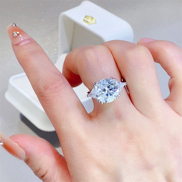 Lovcia Jewellery 5 Carat Moissanite Silver Ring in 925 Sterling for Women-Rings-Silver-5-Silver