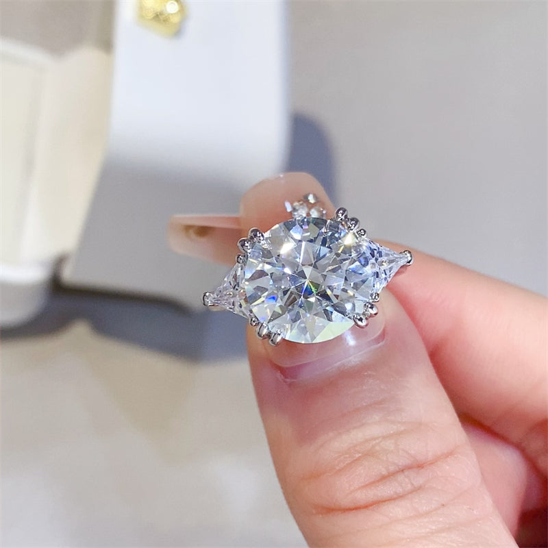 Lovcia Jewellery 5 Carat Moissanite Silver Ring in 925 Sterling for Women-Rings-Silver-5-Silver
