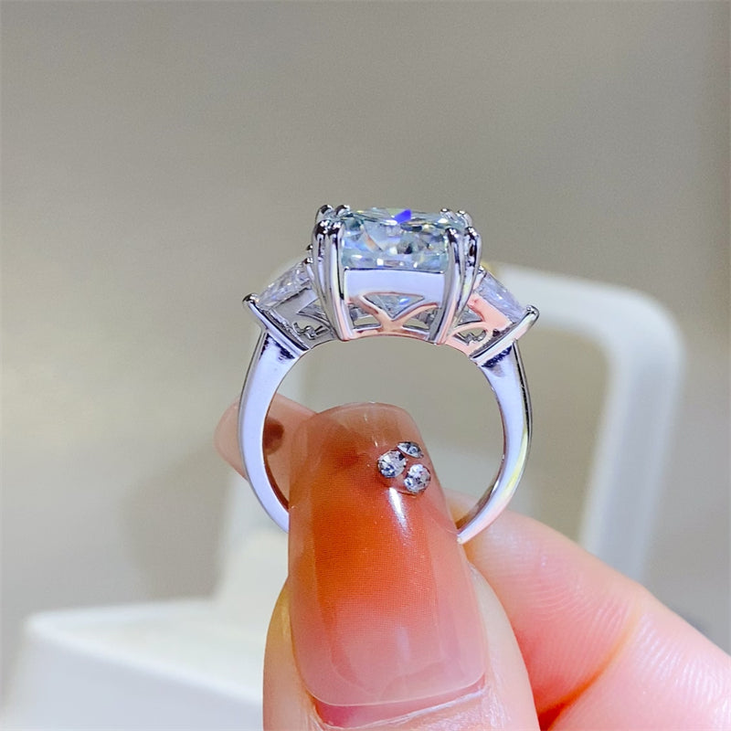Lovcia Jewellery 5 Carat Moissanite Silver Ring in 925 Sterling for Women-Rings-Silver-5-Silver