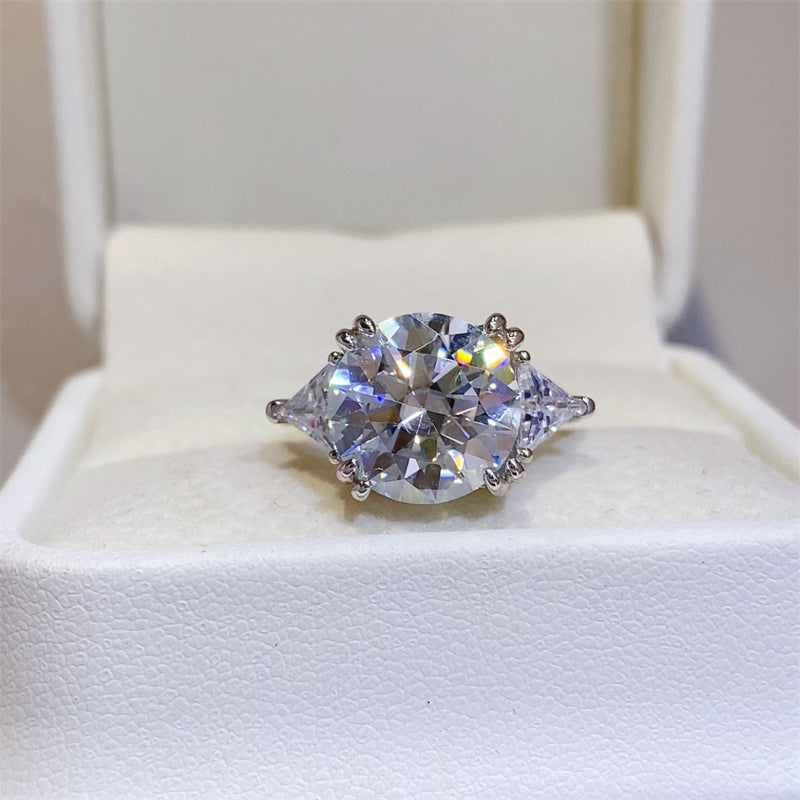 Lovcia Jewellery 5 Carat Moissanite Silver Ring in 925 Sterling for Women-Rings-Silver-5-Silver