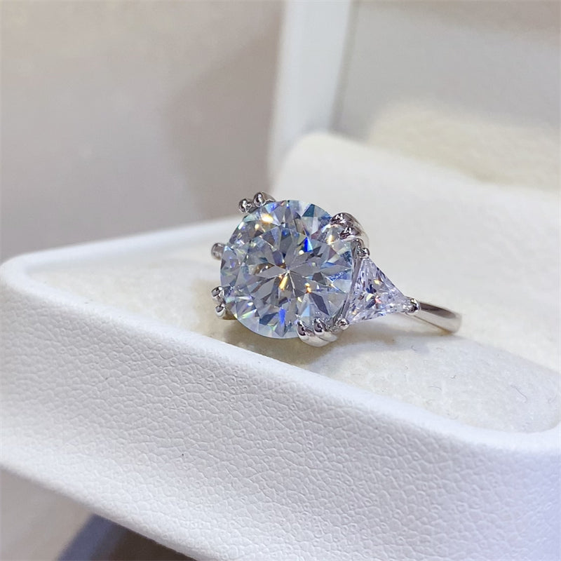 Lovcia Jewellery 5 Carat Moissanite Silver Ring in 925 Sterling for Women-Rings-Silver-5-Silver