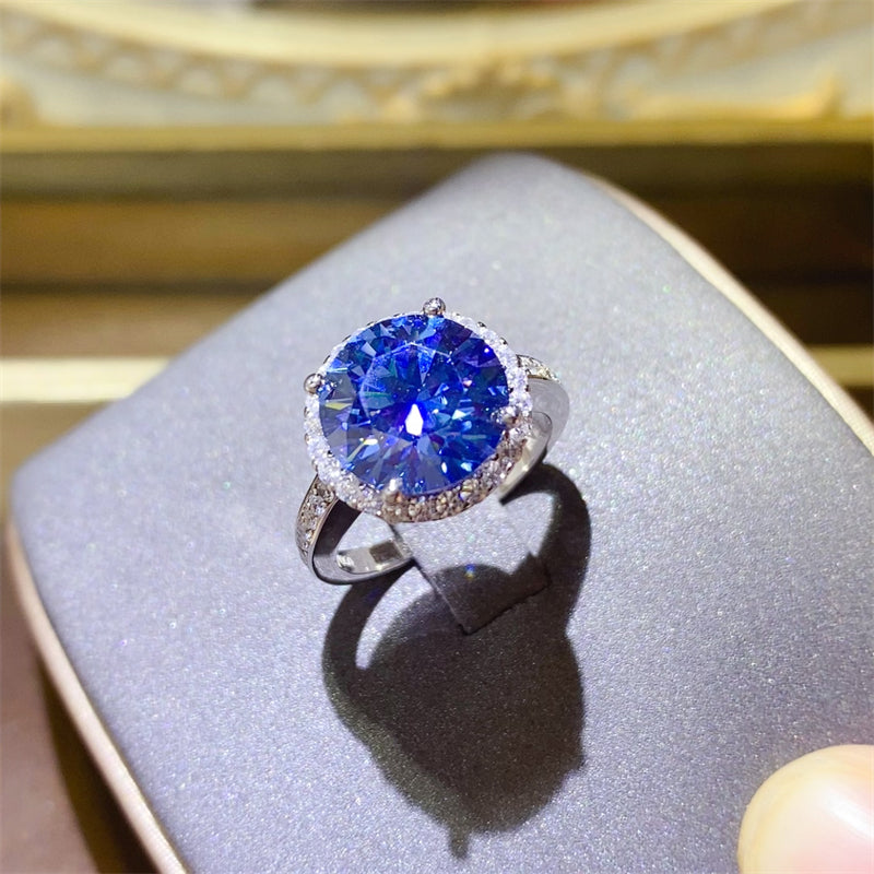 Lovcia Jewellery 5 Carat Moissanite Silver Ring with Zircon Accents for Women-Rings-Silver-5-Silver