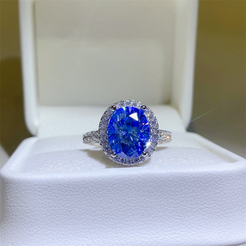 Lovcia Jewellery 5 Carat Moissanite Sterling Silver Engagement Ring for Women-Rings-Silver-5-Silver