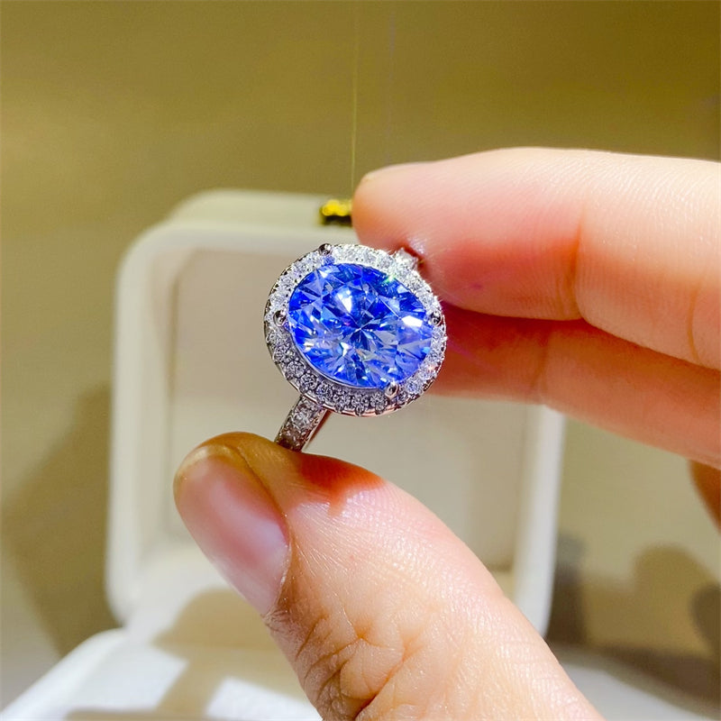 Lovcia Jewellery 5 Carat Moissanite Sterling Silver Engagement Ring for Women-Rings-Silver-5-Silver