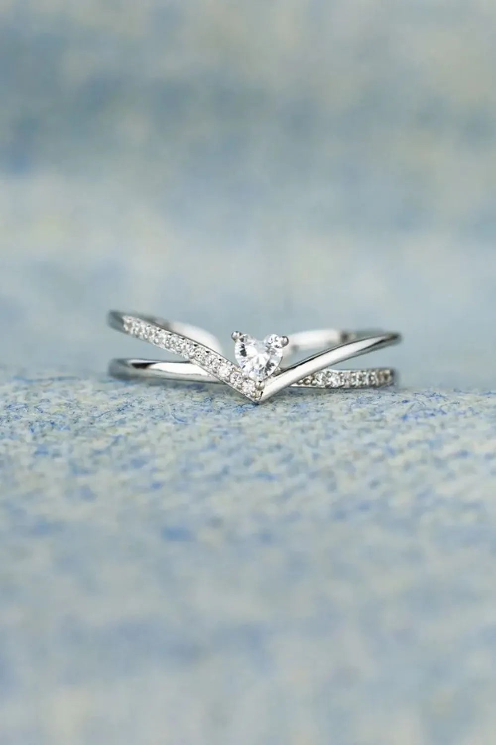 Lovcia Jewellery 925 Sterling silver Inlaid Zircon Heart Open Ring for Women-Rings-Silver-7-Silver