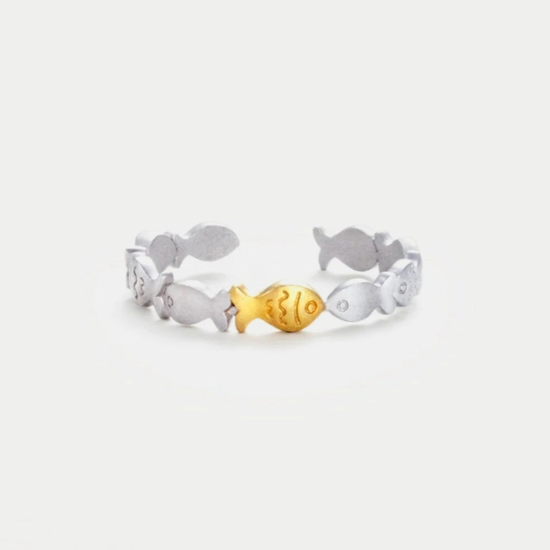 Lovcia Jewellery Adjustable 925 Sterling Silver Fish Ring for Women-Rings-Style B-7-Style B