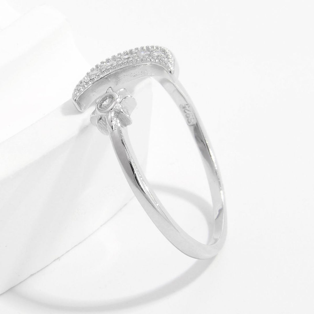 Lovcia Jewellery Celestial Charm 925 Sterling Silver Moon Adjustable Ring for Women-Rings-Silver-6-Silver