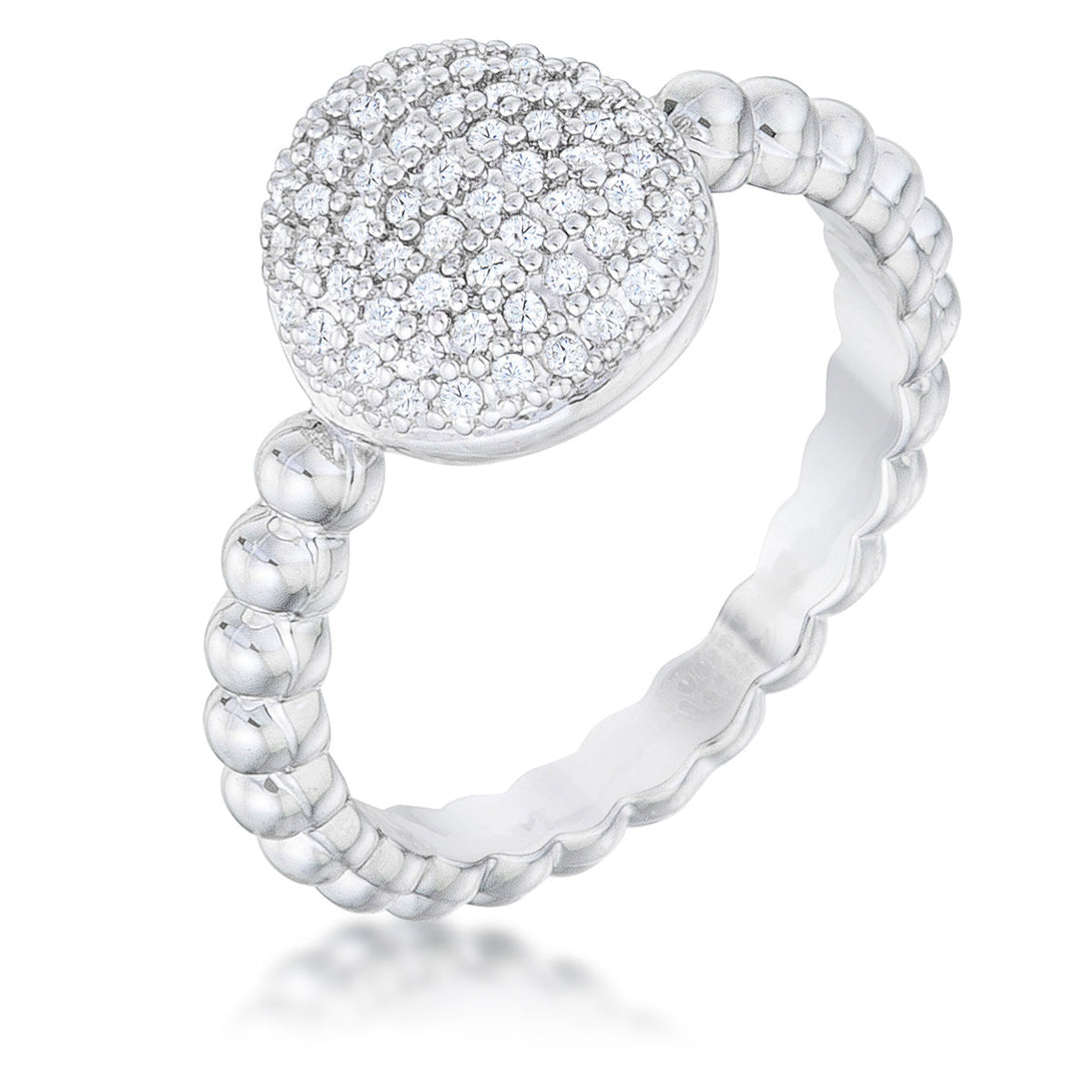 Lovcia Jewellery Dazzling Rhodium-Plated CZ Crystal Ring-Rings-5-5