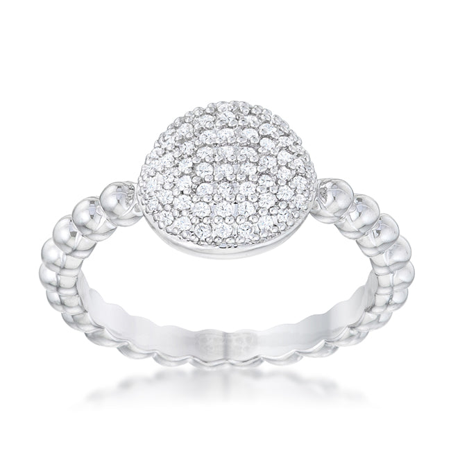 Lovcia Jewellery Dazzling Rhodium-Plated CZ Crystal Ring-Rings-5-5