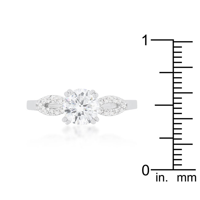 Lovcia Jewellery Elegance Rhodium-Plated Round Solitaire Ring-Rings-5-5