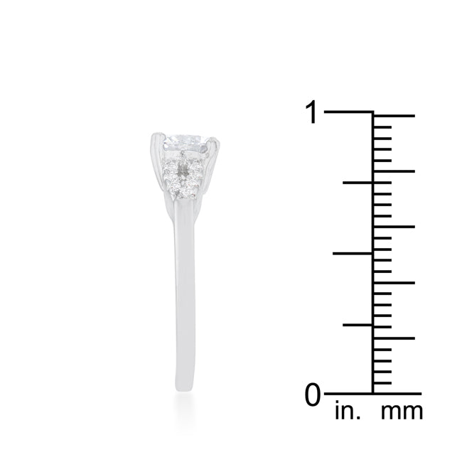 Lovcia Jewellery Elegance Rhodium-Plated Round Solitaire Ring-Rings-5-5
