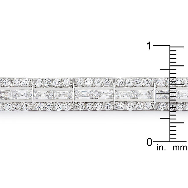 Lovcia Jewellery Elegance Silver Tone Cubic Zirconia Bracelet-Bracelets-