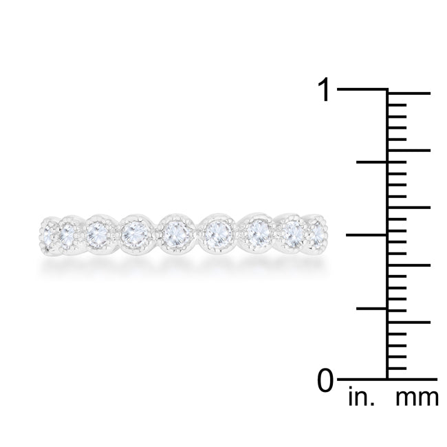 Lovcia Jewellery Elegant 0.27ct CZ Rhodium Pave Set Band Ring-Rings-5-5