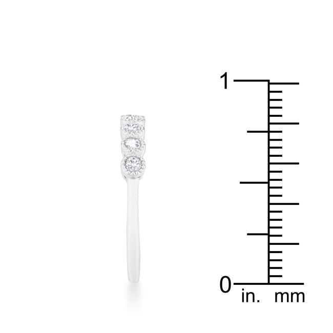 Lovcia Jewellery Elegant 0.27ct CZ Rhodium Pave Set Band Ring-Rings-5-5