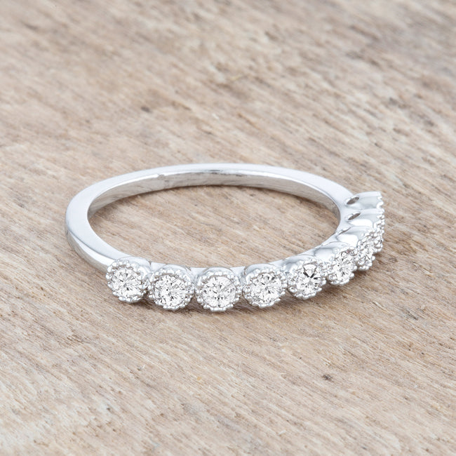 Lovcia Jewellery Elegant 0.27ct CZ Rhodium Pave Set Band Ring-Rings-5-5