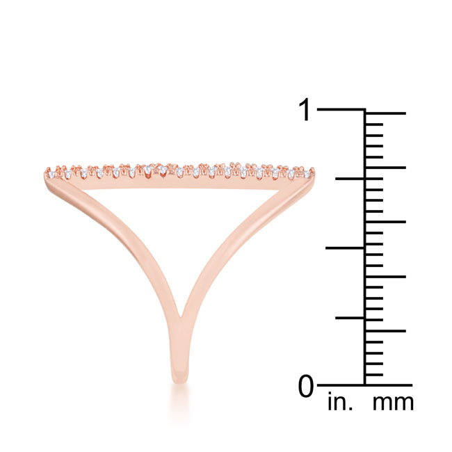 Lovcia Jewellery Elegant 0.2ct CZ Rose Gold Open Parallel Ring-Rings-5-5