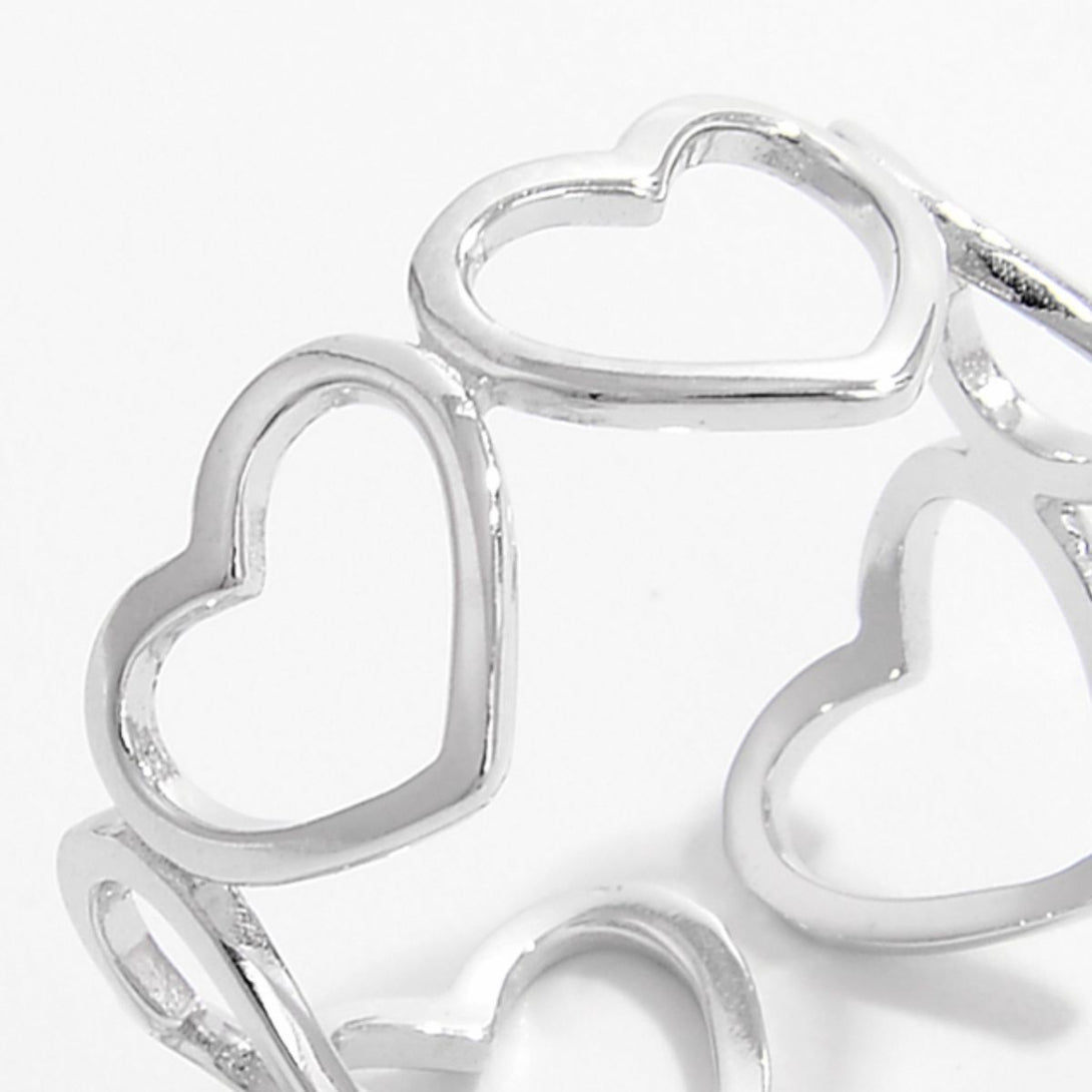 Lovcia Jewellery Elegant 18K Gold-Plated Heart Ring in 925 Sterling Silver for Women-Rings-Silver-6-Silver