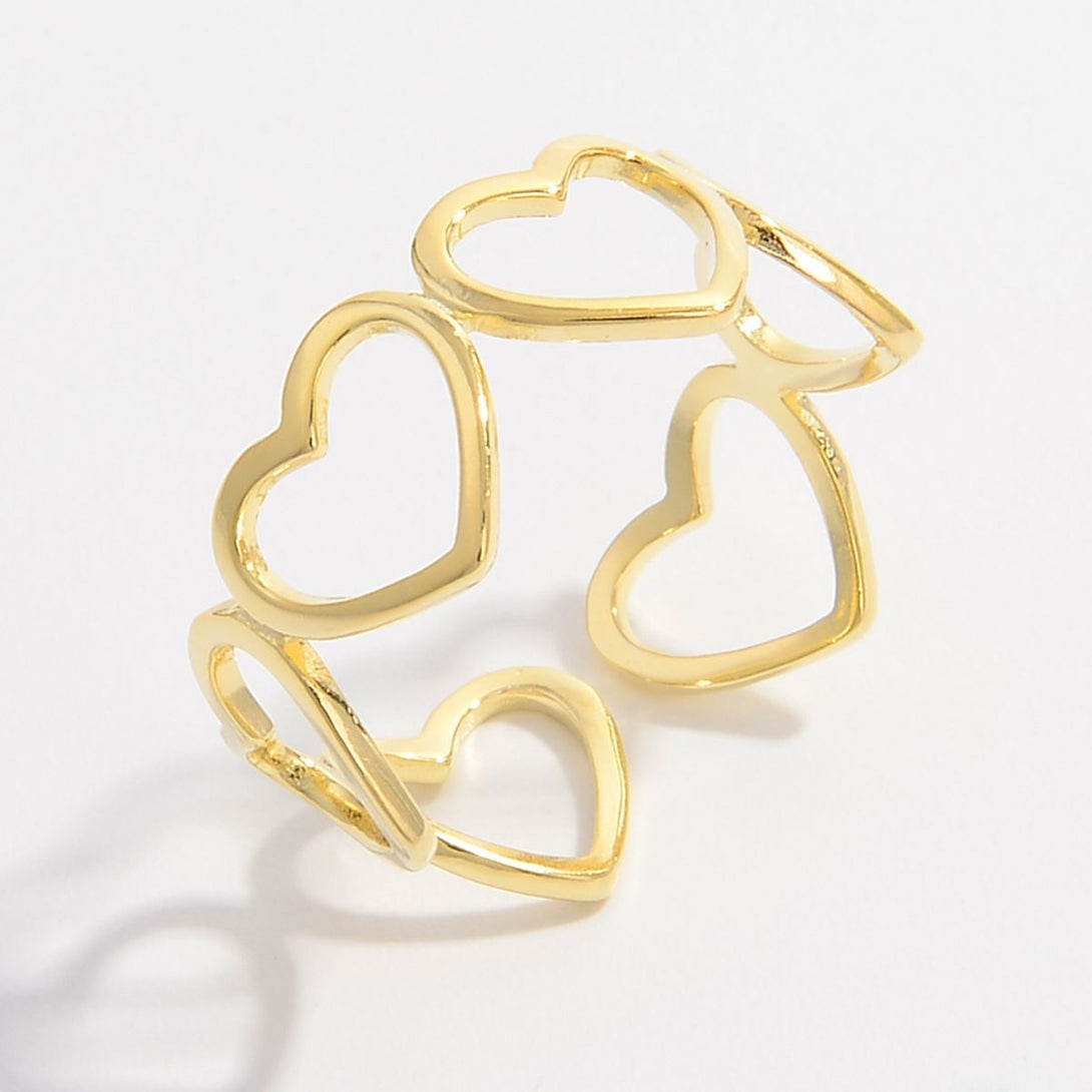 Lovcia Jewellery Elegant 18K Gold-Plated Heart Ring in 925 Sterling Silver for Women-Rings-Silver-6-Silver