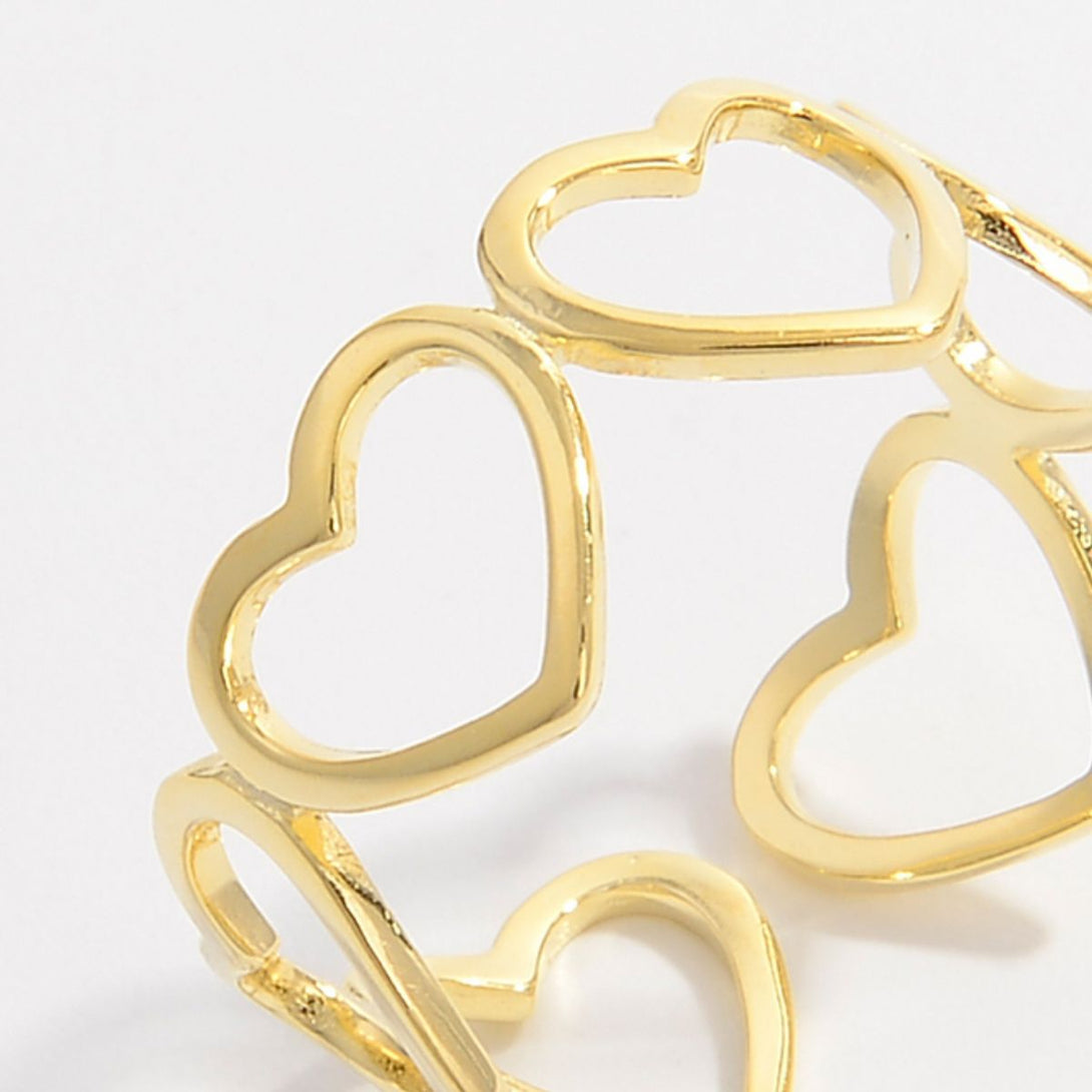 Lovcia Jewellery Elegant 18K Gold-Plated Heart Ring in 925 Sterling Silver for Women-Rings-Silver-6-Silver