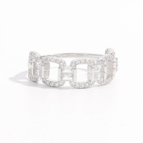 Lovcia Jewellery Elegant 925 Sterling Silver Zircon Cutout Band Ring for Women-Rings-Silver-6-Silver