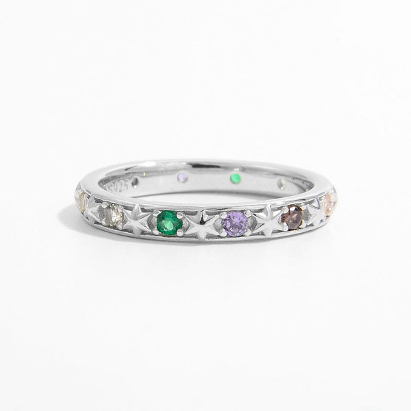 Lovcia Jewellery Elegant 925 Sterling Silver Zircon Inlay Ring for Women-Rings-Silver-6-Silver