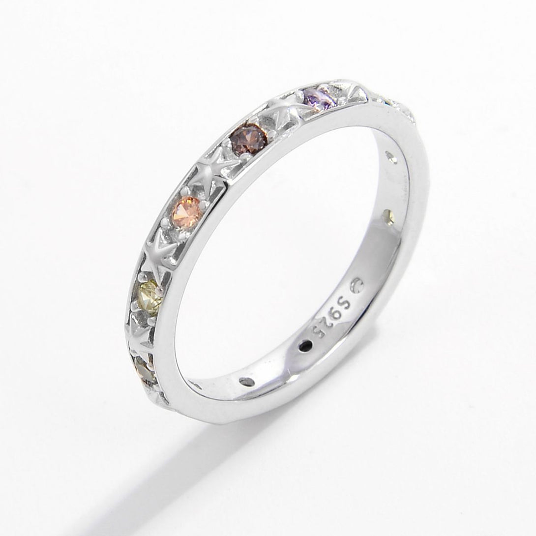 Lovcia Jewellery Elegant 925 Sterling Silver Zircon Inlay Ring for Women-Rings-Silver-6-Silver