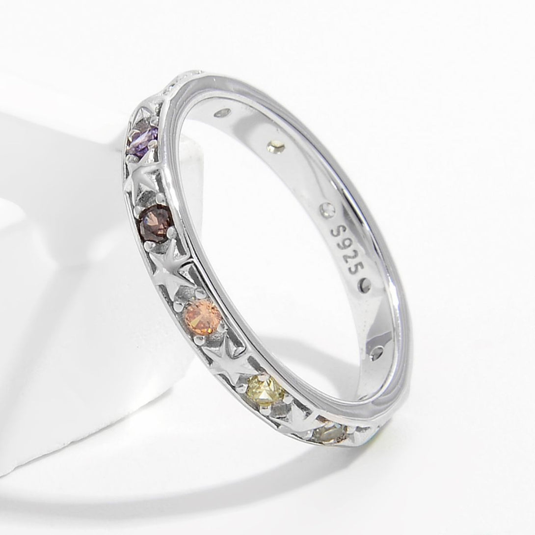 Lovcia Jewellery Elegant 925 Sterling Silver Zircon Inlay Ring for Women-Rings-Silver-6-Silver