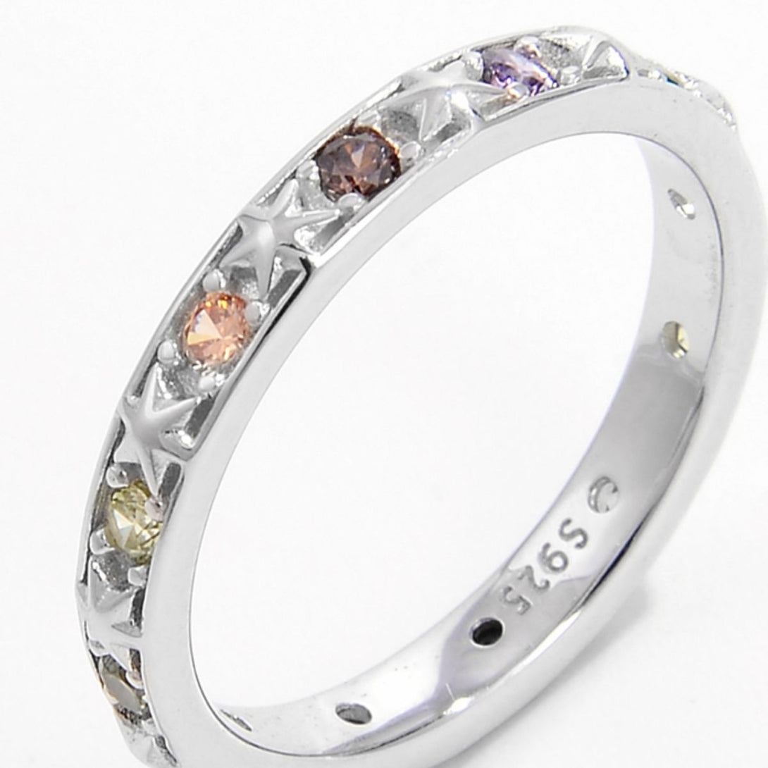 Lovcia Jewellery Elegant 925 Sterling Silver Zircon Inlay Ring for Women-Rings-Silver-6-Silver