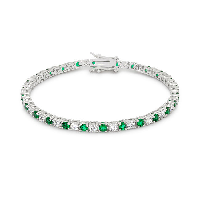 Lovcia Jewellery Eternal Elegance Rhodium Tennis Bracelet-Bracelets-