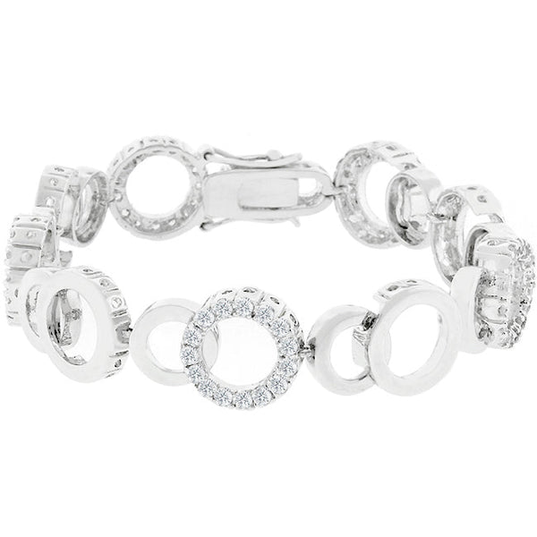 Lovcia Jewellery Glamorous Circle Bijoux Rhodium Bracelet-Bracelets-
