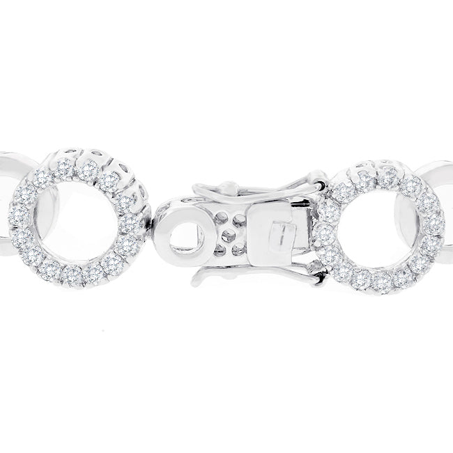 Lovcia Jewellery Glamorous Circle Bijoux Rhodium Bracelet-Bracelets-