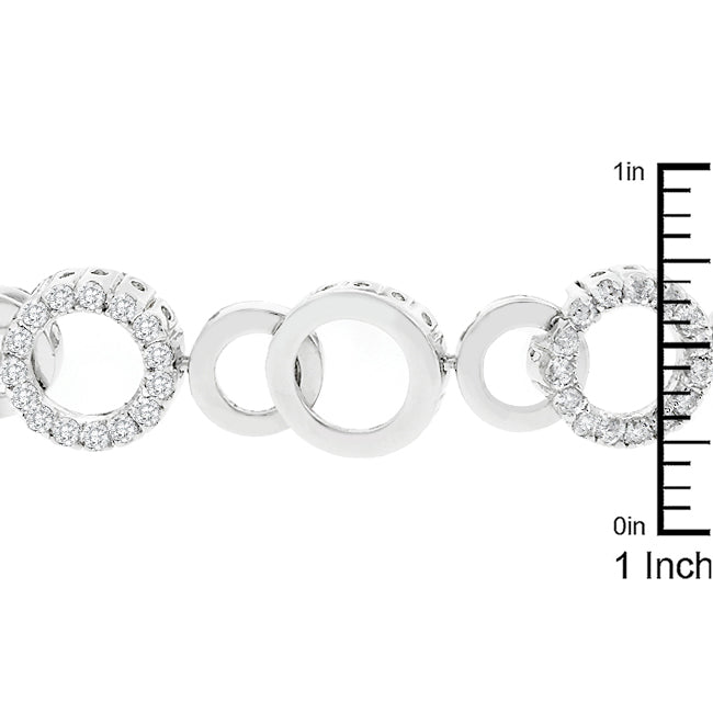Lovcia Jewellery Glamorous Circle Bijoux Rhodium Bracelet-Bracelets-