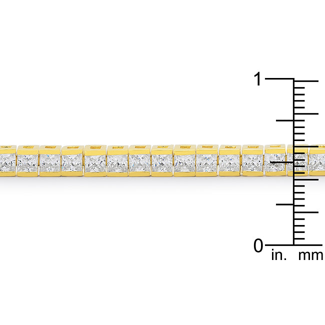 Lovcia Jewellery Glamour Princess Cut 18k Gold Tennis Bracelet-Bracelets-