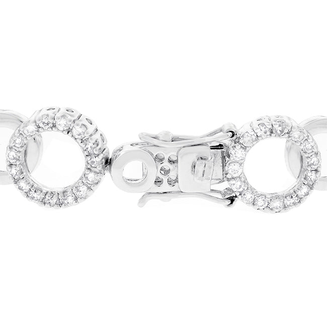 Lovcia Jewellery Glistening Rhodium-Plated Circle Bracelet-Bracelets-