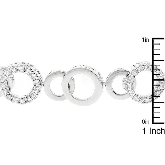 Lovcia Jewellery Glistening Rhodium-Plated Circle Bracelet-Bracelets-