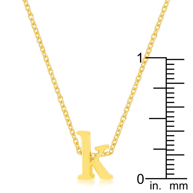 Lovcia Jewellery Gold-Toned Initial K Necklace-Pendants-