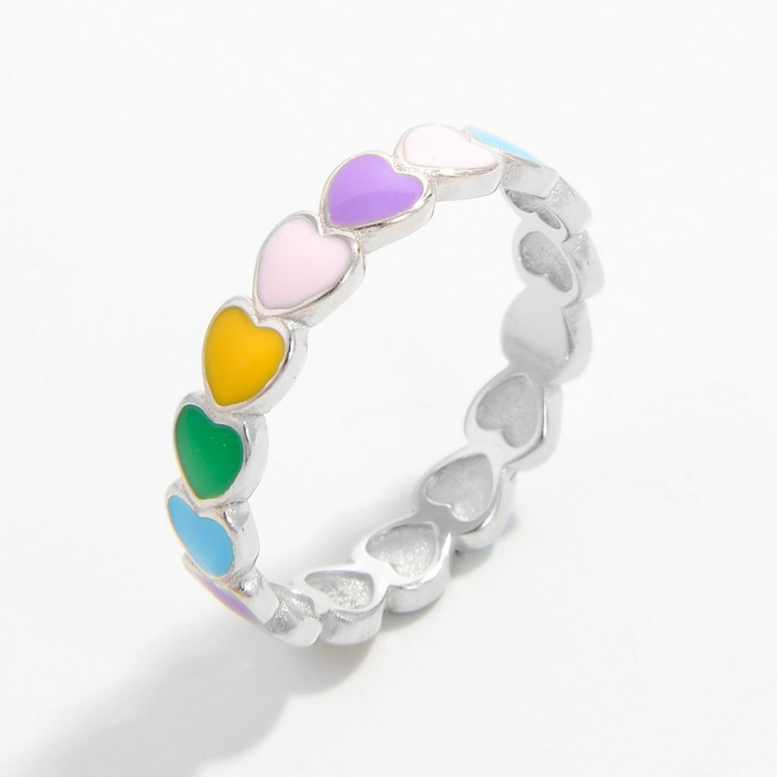 Lovcia Jewellery Heart-Shaped Drip Oil Design Ring in 925 Sterling Silver for Women-Rings-Gold-6-Gold