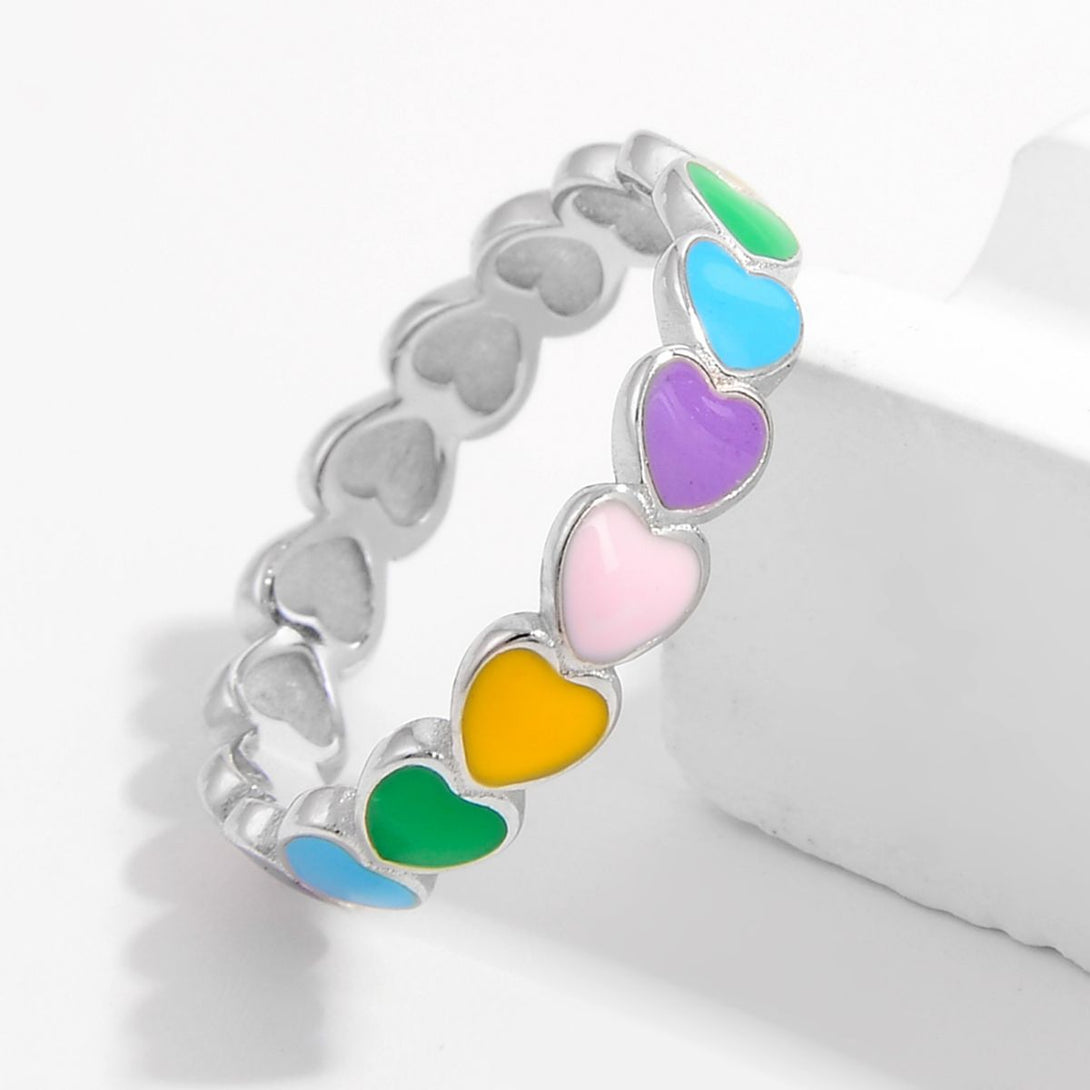 Lovcia Jewellery Heart-Shaped Drip Oil Design Ring in 925 Sterling Silver for Women-Rings-Gold-6-Gold