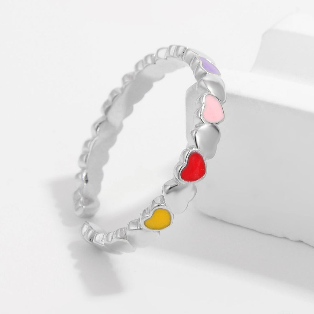 Lovcia Jewellery Heart-Shaped Drip Oil Design Ring in 925 Sterling Silver for Women-Rings-Gold-6-Gold