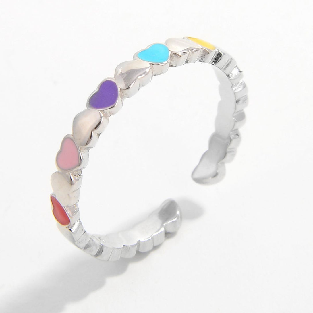 Lovcia Jewellery Heart-Shaped Drip Oil Design Ring in 925 Sterling Silver for Women-Rings-Silver-6-Silver