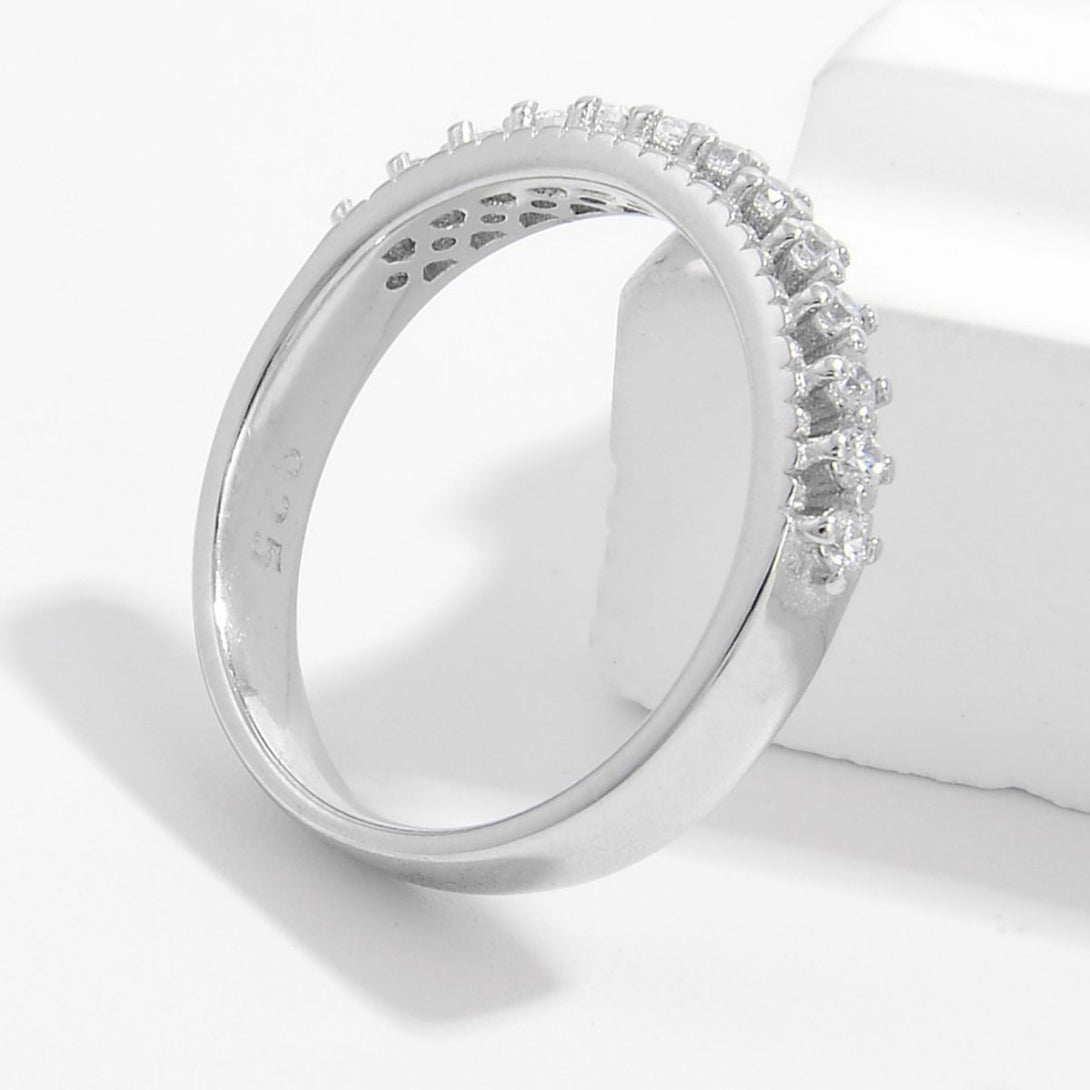 Lovcia Jewellery Inlaid Zircon Ring in 925 Sterling Silver for Women-Rings-Silver-6-Silver