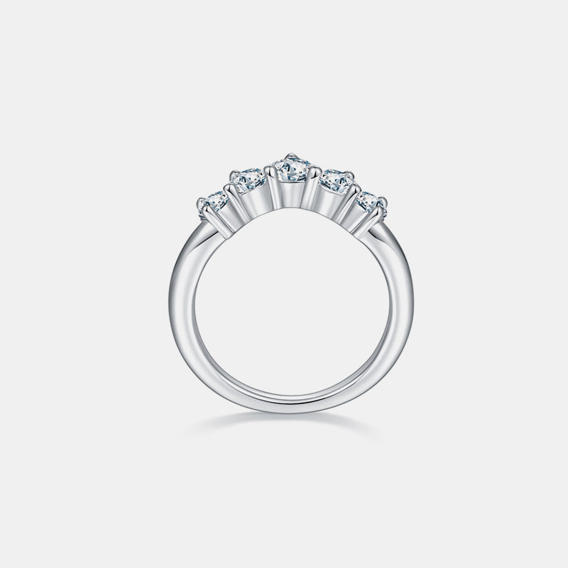 Lovcia Jewellery Moissanite-Embellished 925 Sterling Silver Band Ring for Women-Rings-Silver-5-Silver